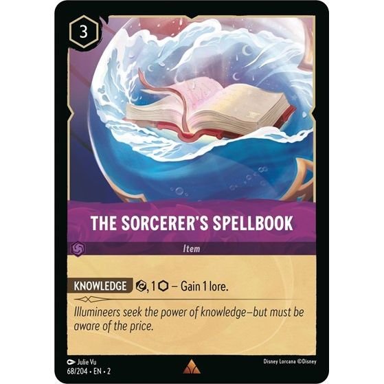Lorcana card: The Sorcerer's Spellbook 068/204 from Rise of the Floodborn (Rare), front of card