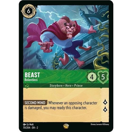 Lorcana card: Beast - Relentless 070/204 from Rise of the Floodborn (Legendary), front of card