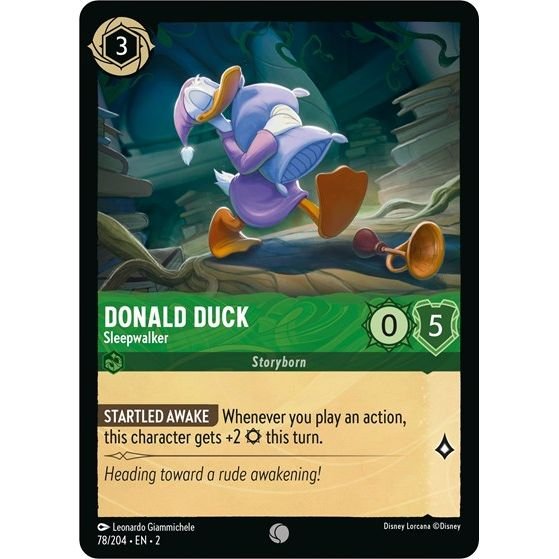Lorcana card: Donald Duck - Sleepwalker 078/204 from Rise of the Floodborn (Common), front of card