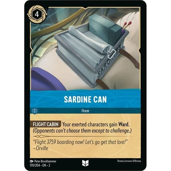 Lorcana card: Sardine Can 170/204 from Rise of the Floodborn (Uncommon), front of card