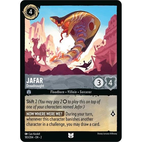 Lorcana card: Jafar - Dreadnought 183/204 from Rise of the Floodborn (Uncommon), front of card