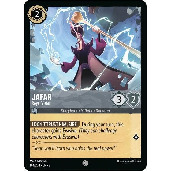 Lorcana card: Jafar - Royal Vizier 184/204 from Rise of the Floodborn (Common), front of card