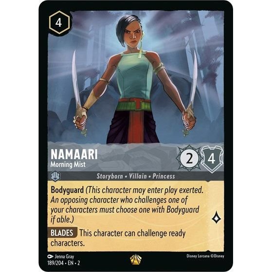 Lorcana card: Namaari - Morning Mist 189/204 from Rise of the Floodborn (Legendary), front of card