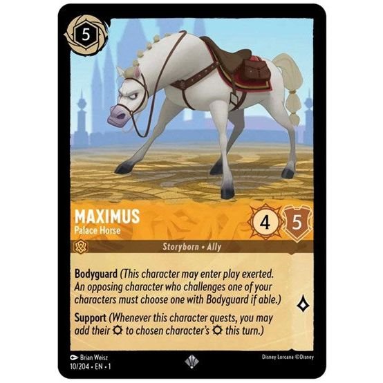 Lorcana card: Maximus - Palace Horse 010/204 from The First Chapter (Super Rare), front of card