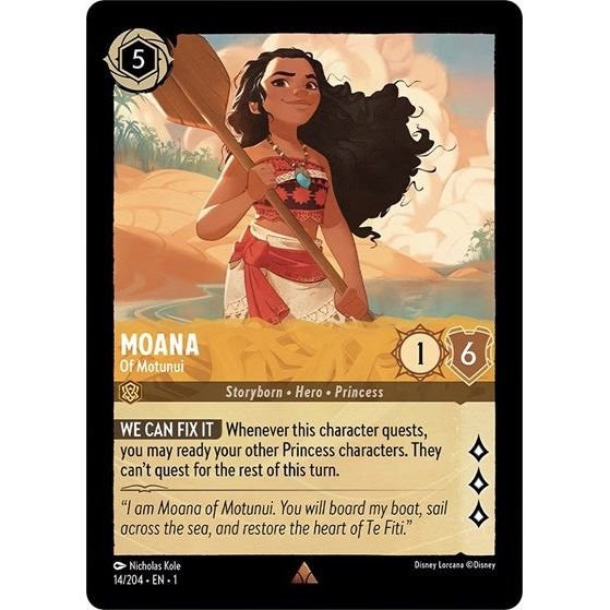 Lorcana card: Moana - Of Motunui 014/204 from The First Chapter (Rare), front of card