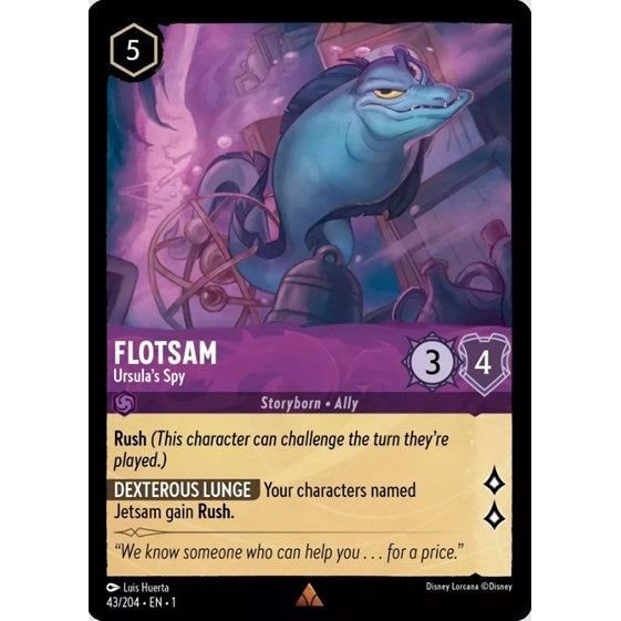 Lorcana card: Flotsam - Ursula's Spy 043/204 from The First Chapter (Rare), front of card