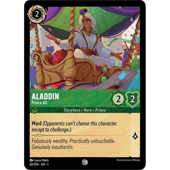 Lorcana card: Aladdin - Prince Ali 069/204 from The First Chapter (Common), front of card