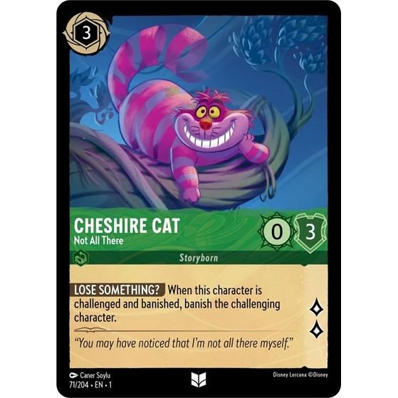Lorcana card: Cheshire Cat - Not All There 071/204 from The First Chapter (Uncommon), front of card