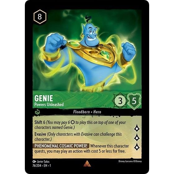 Lorcana card: Genie - Powers Unleashed 076/204 from The First Chapter (Rare), front of card