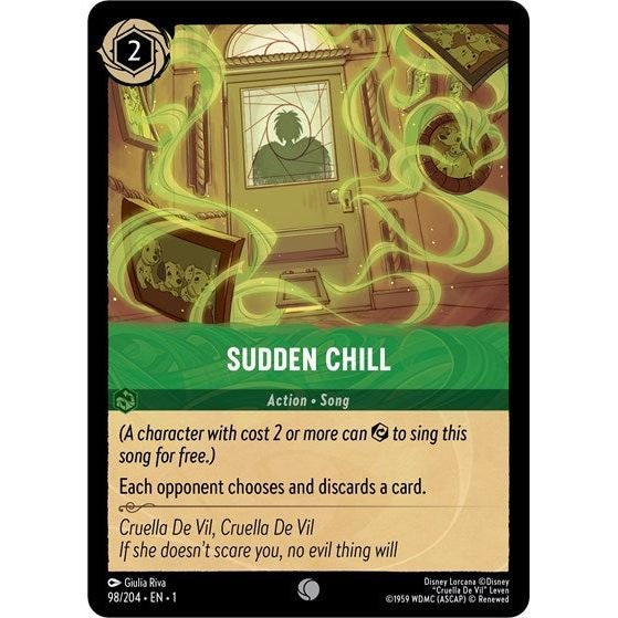 Lorcana card: Sudden Chill 098/204 from The First Chapter (Common), front of card