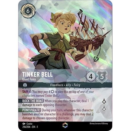 Lorcana card: Tinker Bell - Giant Fairy 216/204 from The First Chapter (Enchanted), front of card