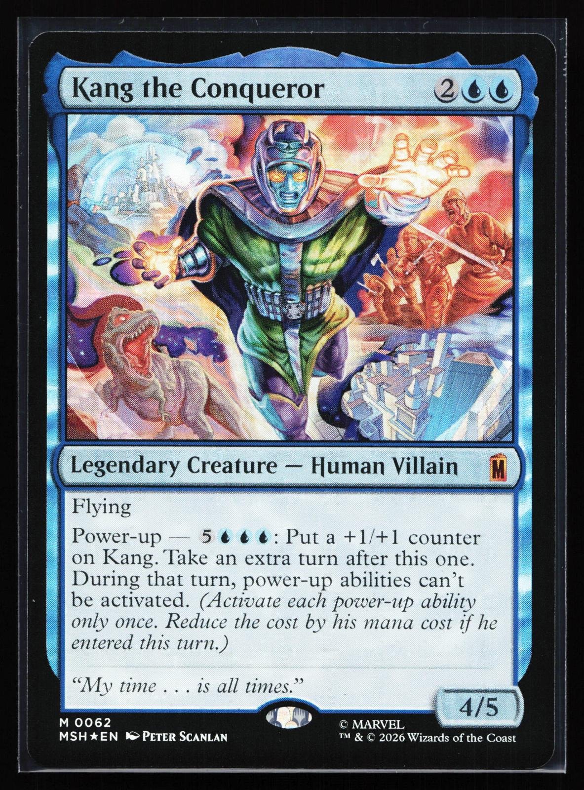 Magic: The Gathering card: Marvel Super Heroes 62 Kang the Conqueror Mythic Foil, front of card