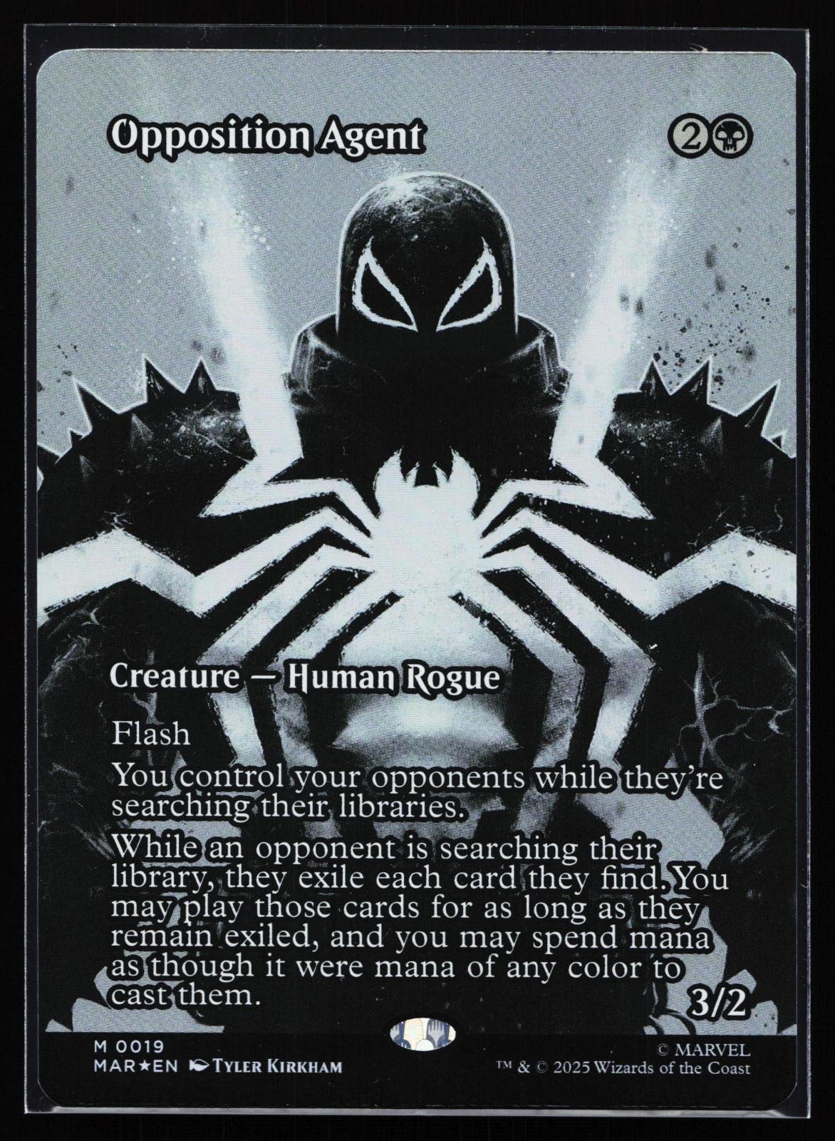 Magic: The Gathering card: Marvel Universe Eternal-Legal 19 Opposition Agent (Borderless) Mythic Foil, front of card