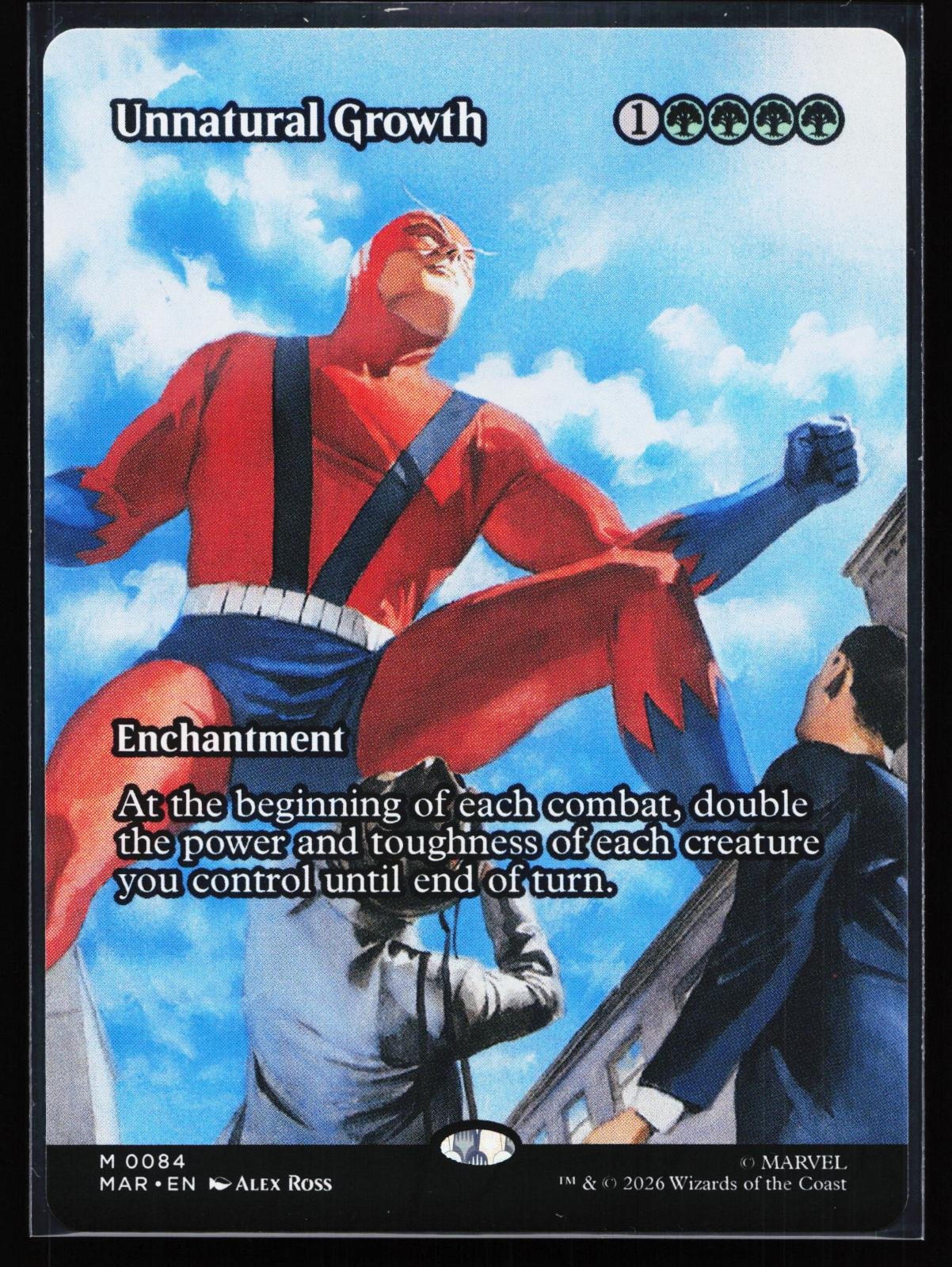 Magic: The Gathering card: Marvel Universe Eternal-Legal 84 Unnatural Growth (Borderless) Mythic, front of card