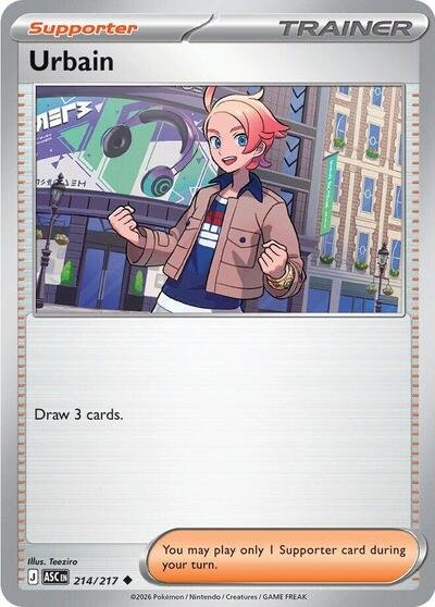 Pokémon card: Urbain 214/217 from Ascended Heroes (Uncommon), front of card