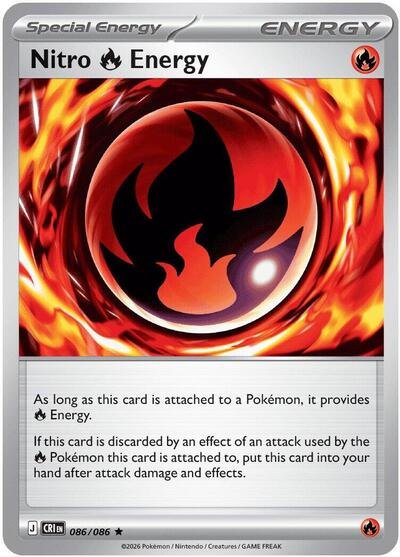 Pokémon card: Nitro R Energy 086/086 from Chaos Rising (Rare), front of card