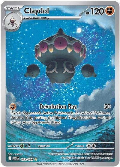 Pokémon card: Claydol 092/086 from Chaos Rising (Illustration Rare), Fighting type, front of card