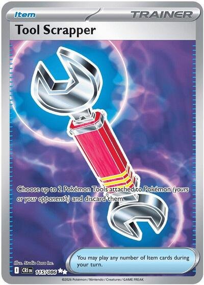 Pokémon card: Tool Scrapper 115/086 from Chaos Rising (Ultra Rare), front of card