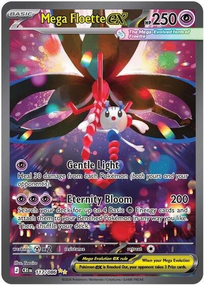 Pokémon card: Mega Floette ex 117/086 from Chaos Rising (Special Illustration Rare), Psychic type, front of card