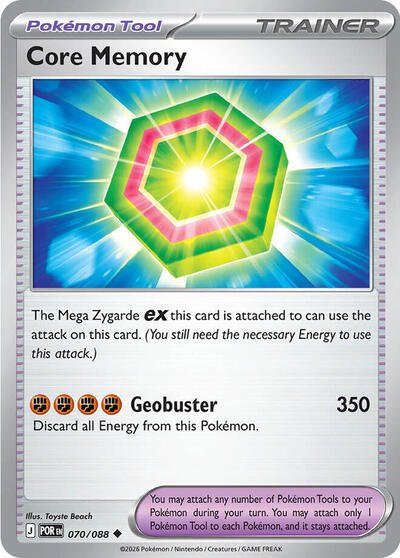 Pokémon card: Core Memory 070/088 from Perfect Order (Uncommon), front of card