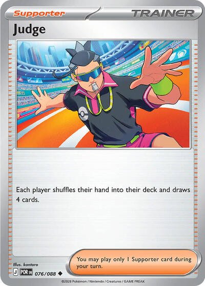 Pokémon card: Judge 076/088 from Perfect Order (Uncommon), front of card