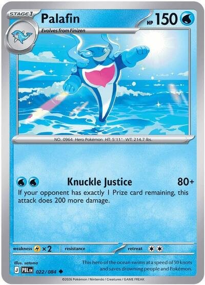 Pokémon card: Palafin 022/084 from Pitch Black (Uncommon), Water type, front of card