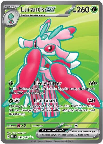 Pokémon card: Lurantis ex 096/084 from Pitch Black (Ultra Rare), Grass type, front of card