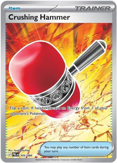 Pokémon card: Crushing Hammer 105/084 from Pitch Black (Ultra Rare), front of card