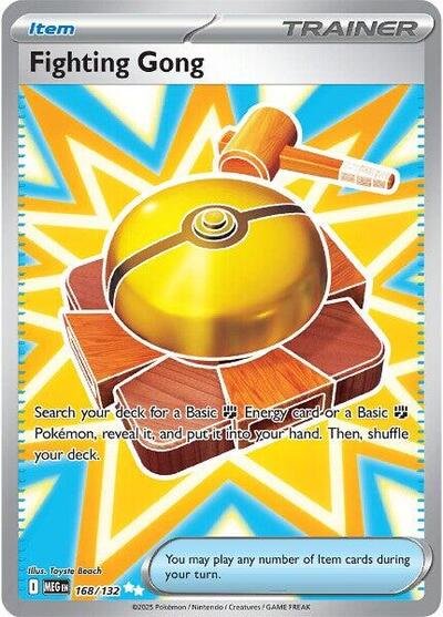 Pokémon card: Fighting Gong 168/132 from Mega Evolution base set (Ultra Rare), front of card
