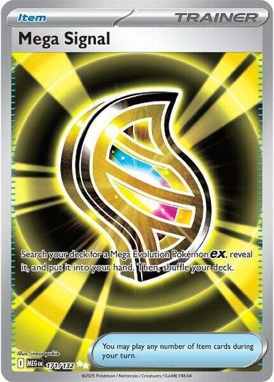 Pokémon card: Mega Signal 171/132 from Mega Evolution base set (Ultra Rare), front of card