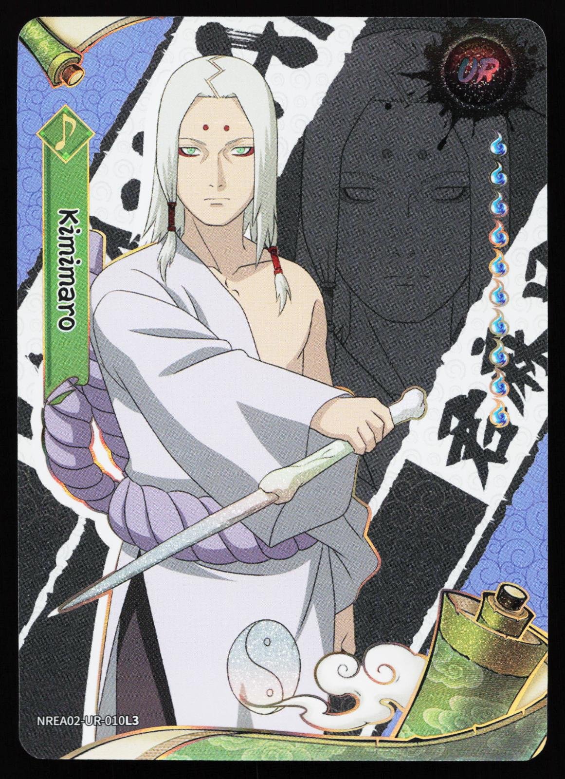 Naruto card: Naruto Kayou Earth Scrolls Series 2 Kimimaro NREA02-UR-010L3 (Ultra Rare), front of card