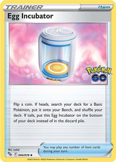 Pokémon card: Egg Incubator 066/078 from Pokemon GO (Uncommon), front of card