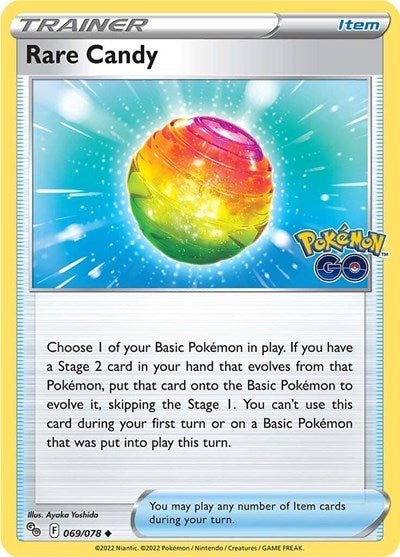 Pokémon card: Rare Candy 069/078 from Pokemon GO (Uncommon), front of card