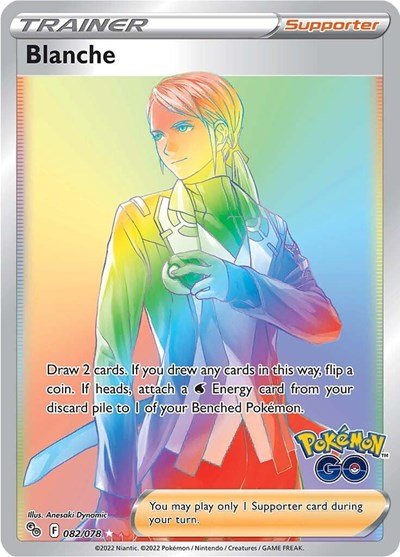 Pokémon card: Blanche 082/078 from Pokemon GO (Secret Rare), front of card
