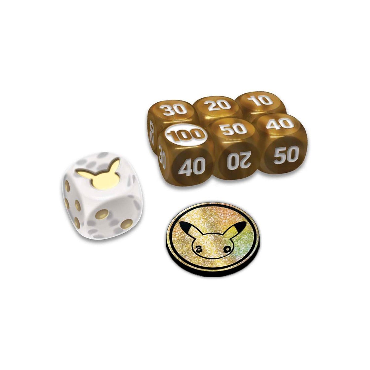 Pokémon TCG 30th Celebration Dice and Coin Set: trading card playmats, dice & coins, product photo