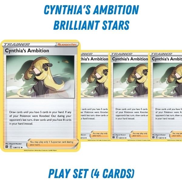 Pokémon card: Cynthia's Ambition (Brilliant Stars) from Pokémon TCG Trainer Playset, front of card