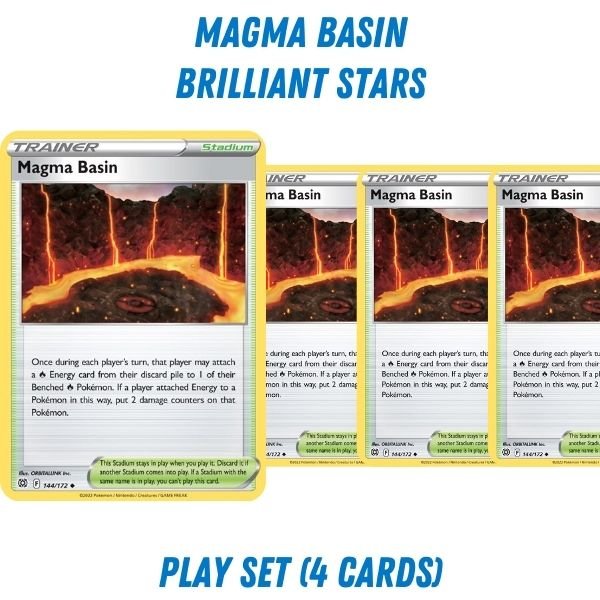 Pokémon card: Magma Basin (Brilliant Stars) from Pokémon TCG Trainer Playset, front of card