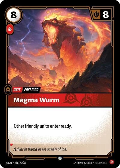 Riftbound card: Magma Wurm 011/298 from Origins (Common), front of card