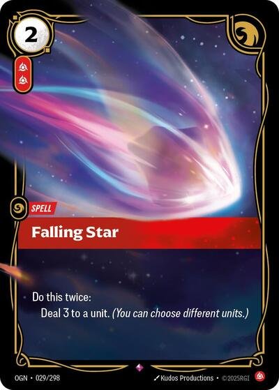 Riftbound card: Falling Star 029/298 from Origins (Rare), front of card