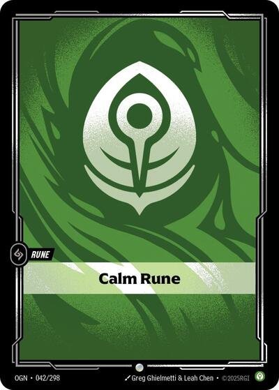 Riftbound card: Calm Rune 042/298 from Origins (Common), front of card