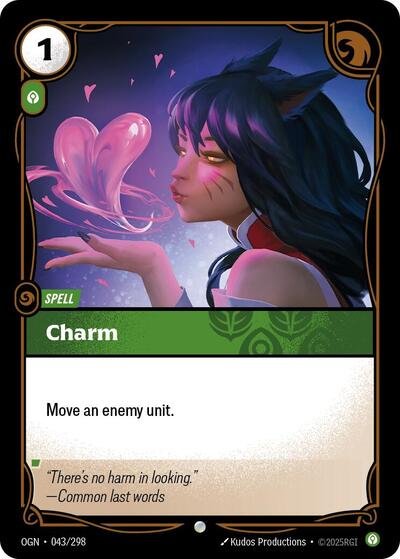 Riftbound card: Charm 043/298 from Origins (Common), front of card