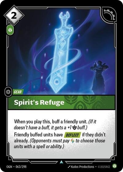 Riftbound card: Spirit's Refuge 063/298 from Origins (Uncommon), front of card