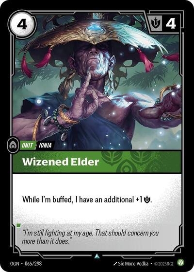 Riftbound card: Wizened Elder 065/298 from Origins (Uncommon), front of card