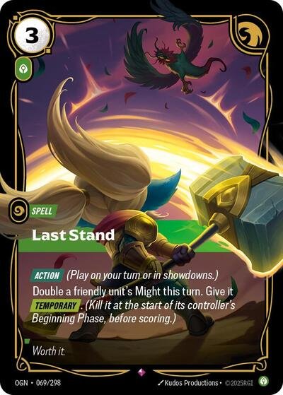 Riftbound card: Last Stand 069/298 from Origins (Rare), front of card