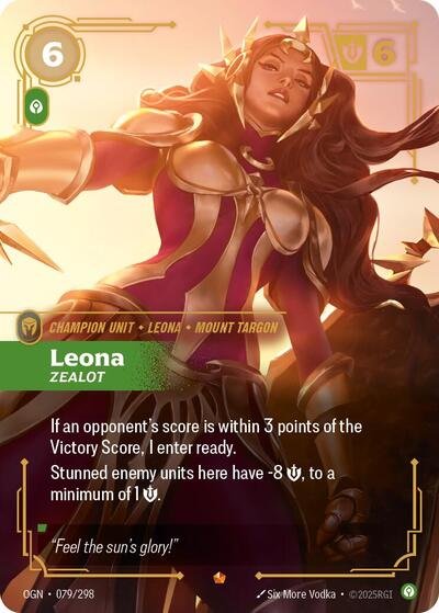 Riftbound card: Leona - Zealot 079/298 from Origins (Epic), front of card