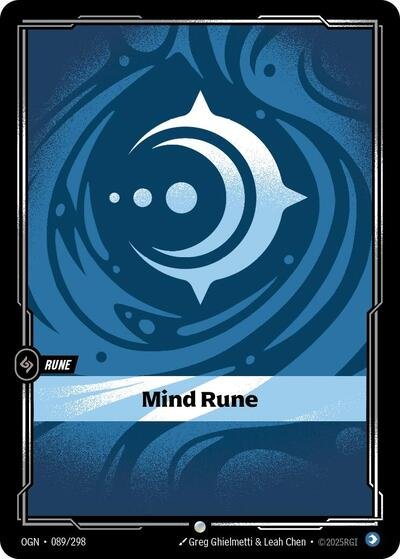 Riftbound card: Mind Rune 089/298 from Origins (Common), front of card