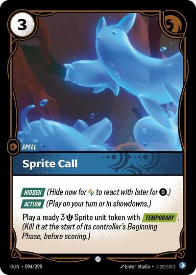 Riftbound card: Sprite Call 094/298 from Origins (Common), front of card