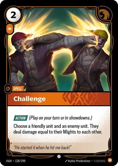 Riftbound card: Challenge 128/298 from Origins (Common), front of card