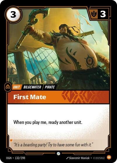 Riftbound card: First Mate 132/298 from Origins (Common), front of card