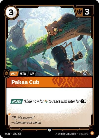 Riftbound card: Pakaa Cub 135/298 from Origins (Common), front of card